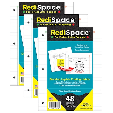 Pathways For Learning RediSpace Notebook Filler Paper, Wide Ruled, PK144 RS48FP